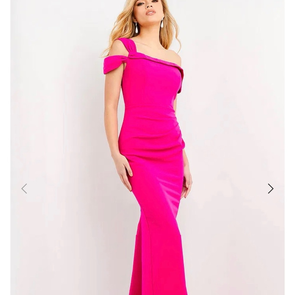 Jovani Emerald Off-Shoulder Dress